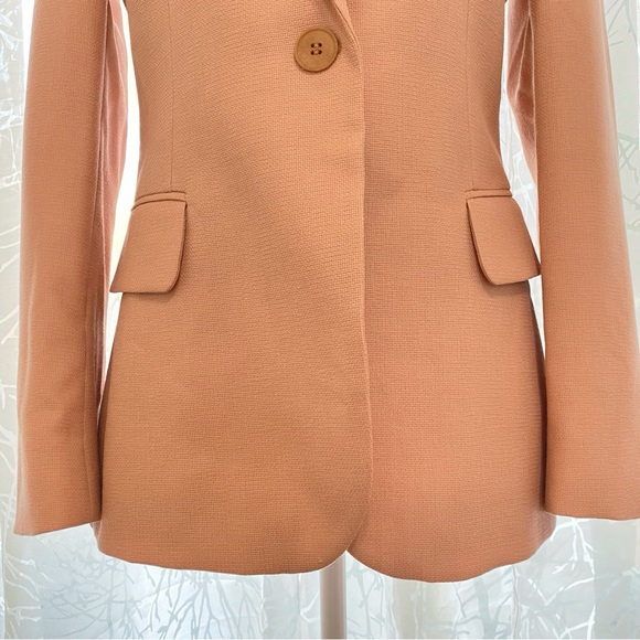 STELLA MCCARTNEY PINK WOOL SINGLE BUTTON BLAZER JACKET - Picture 4 of 13